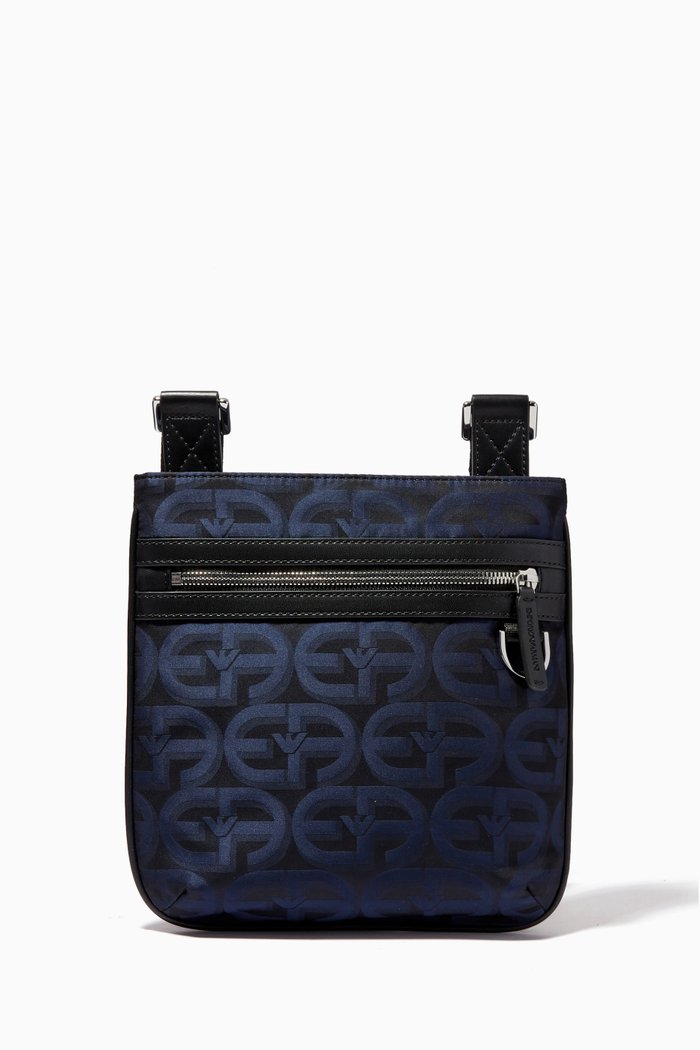 

R-EAcreate Crossbody Bag in Jacquard Nylon, Blue