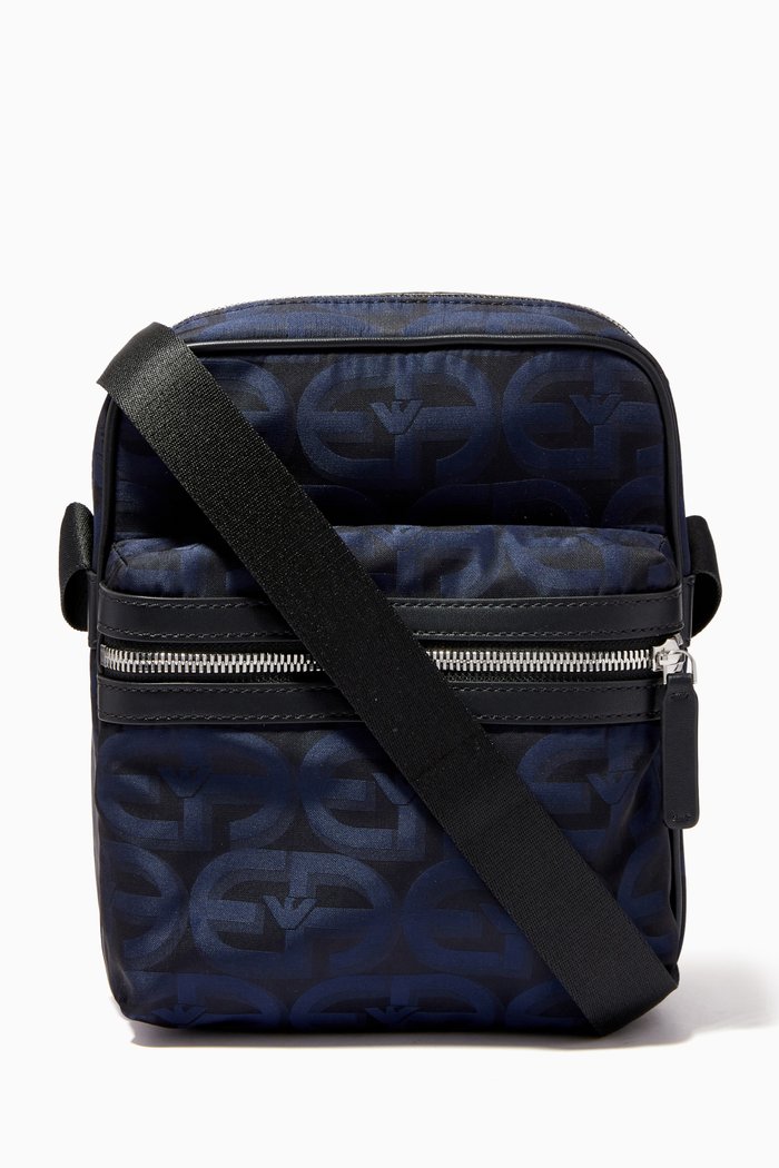 

R-EAcreate Crossbody Bag in Jacquard Nylon, Blue