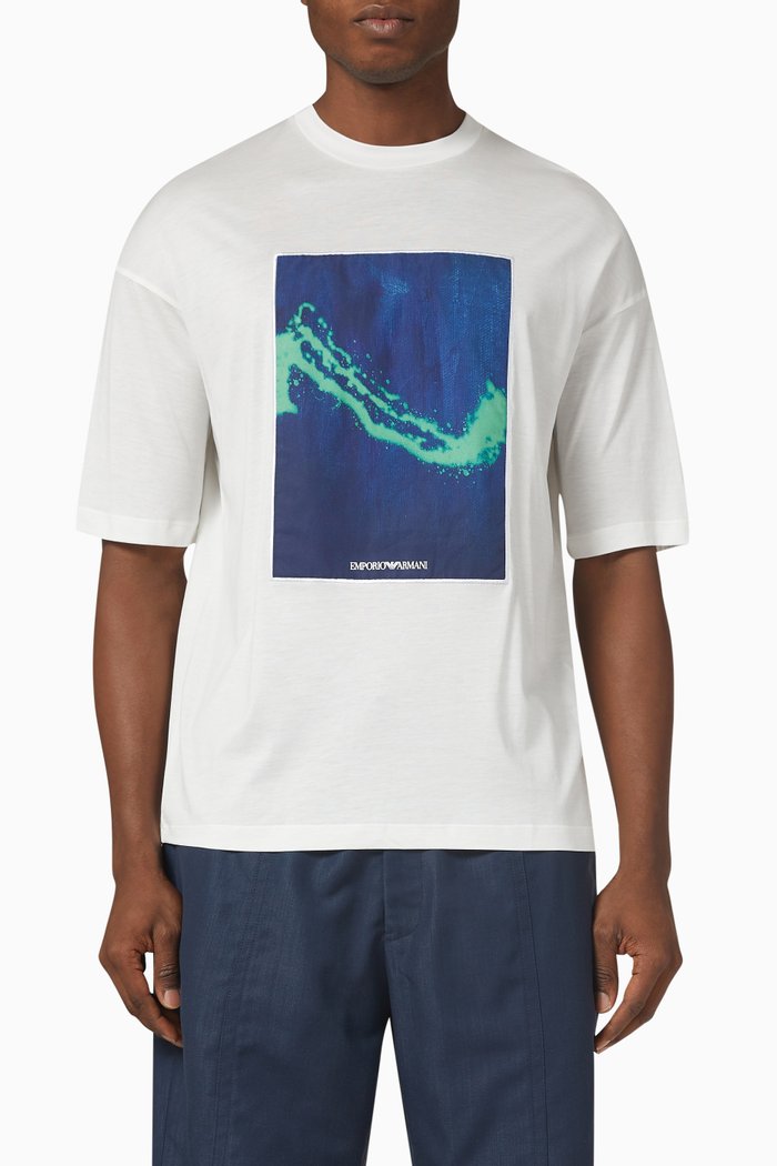 

Abstrct Print T-shirt in Cotton, White