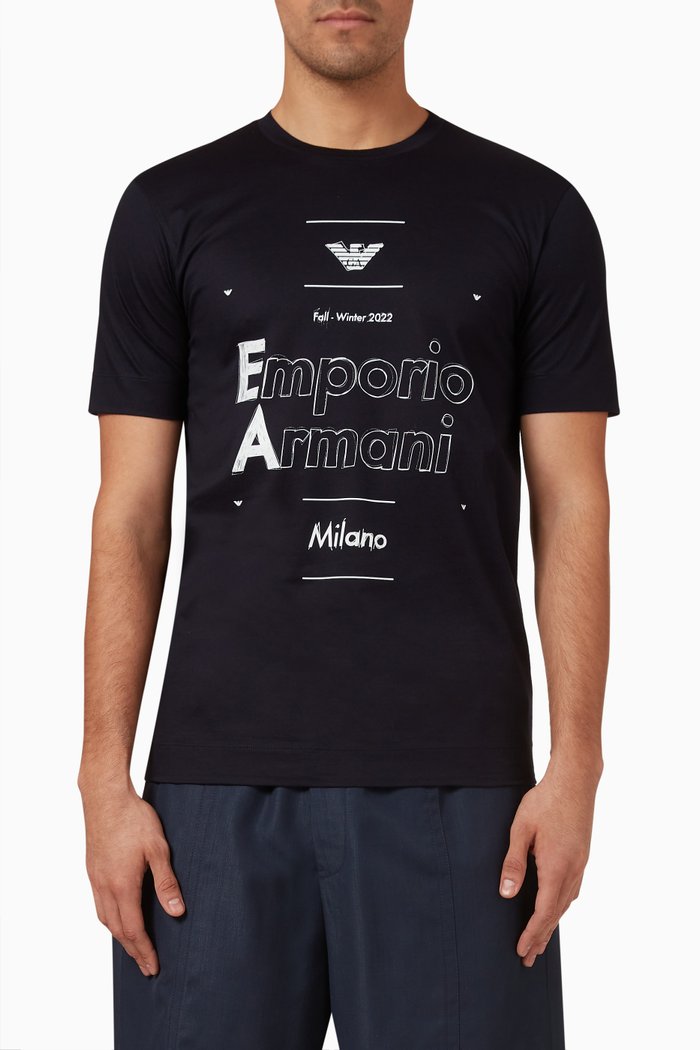 

T-shirt in Cotton Jersey, Blue