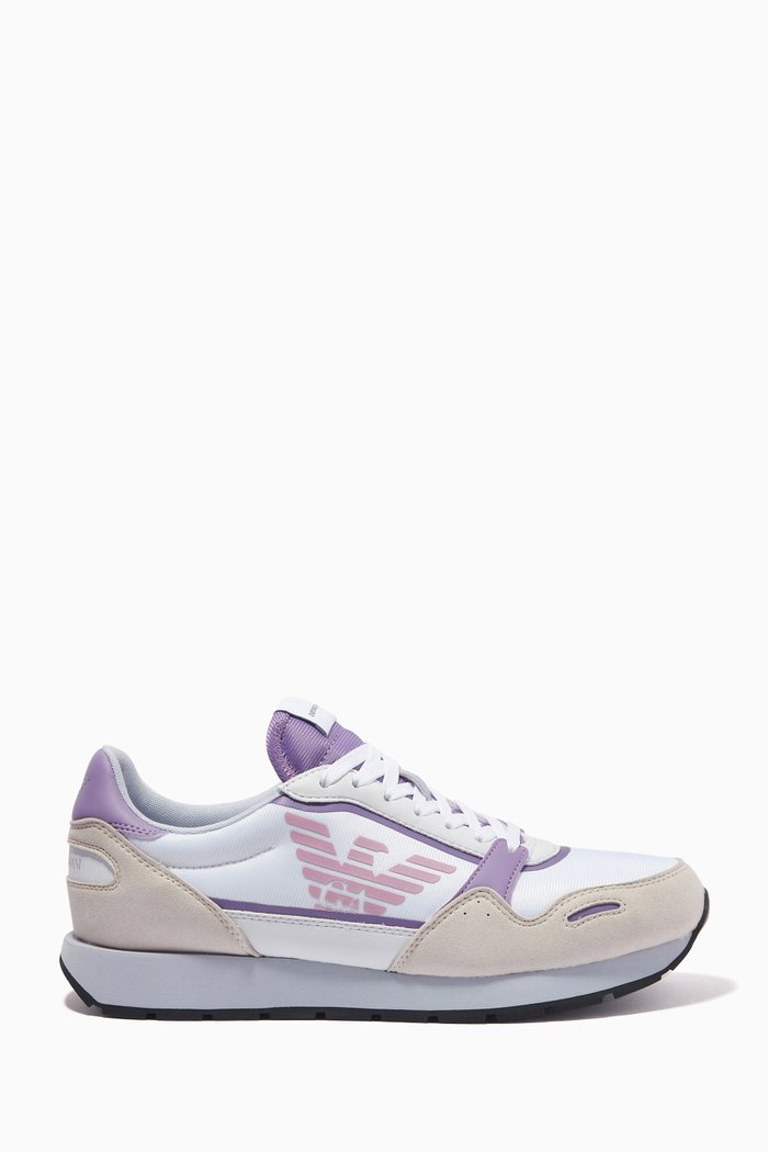 

Ally Sneakers in Fabric, Suede & Leather, Purple