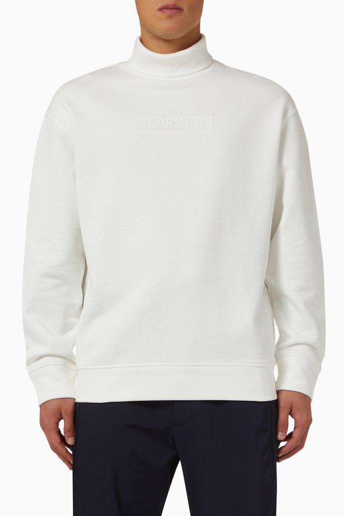 EArctic Capsule Turtleneck Sweatshirt in Fleece, White