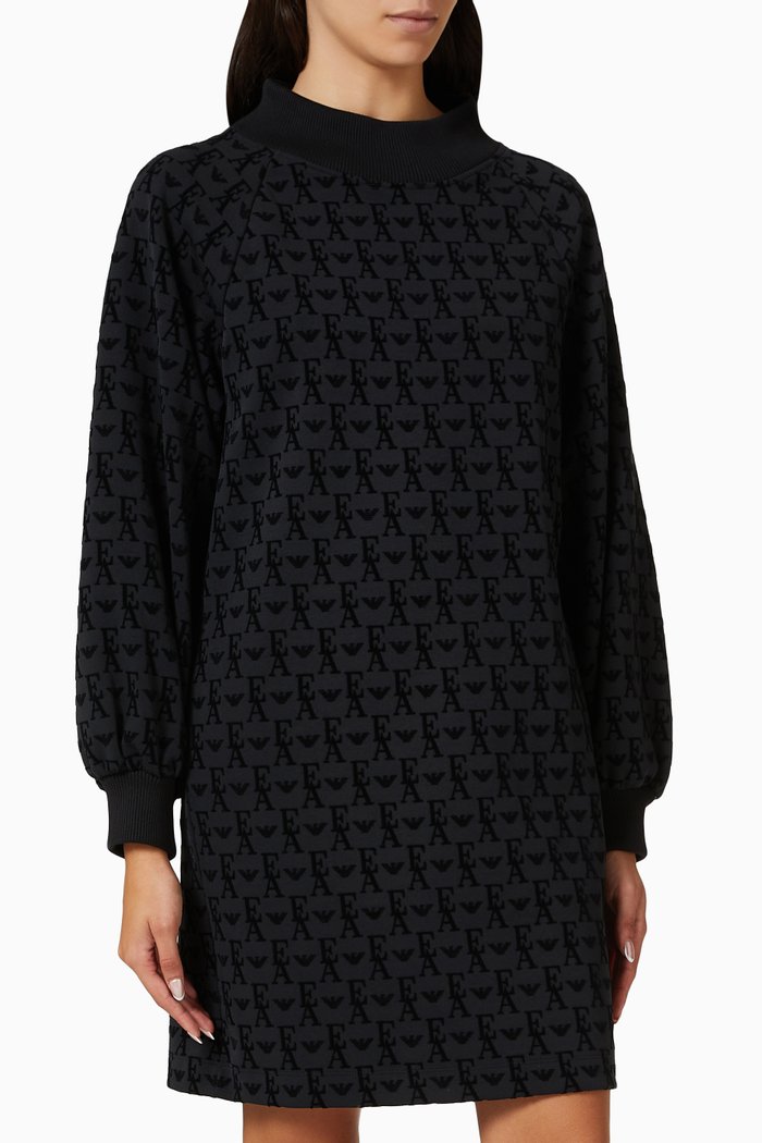 

Logo Mini Dress in Jersey, Black