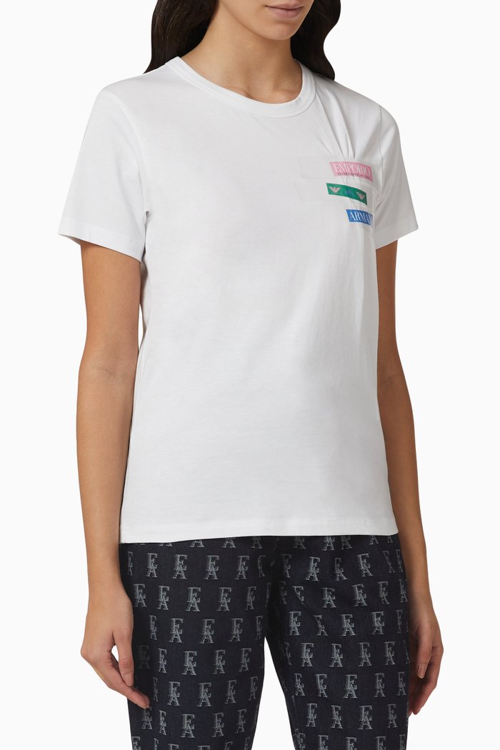 

EA Logo T-shirt in Cotton, White