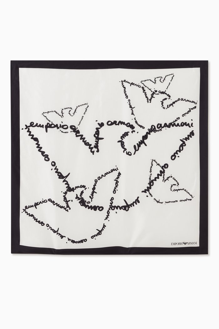 

EA Text Logo Scarf in Modal, White
