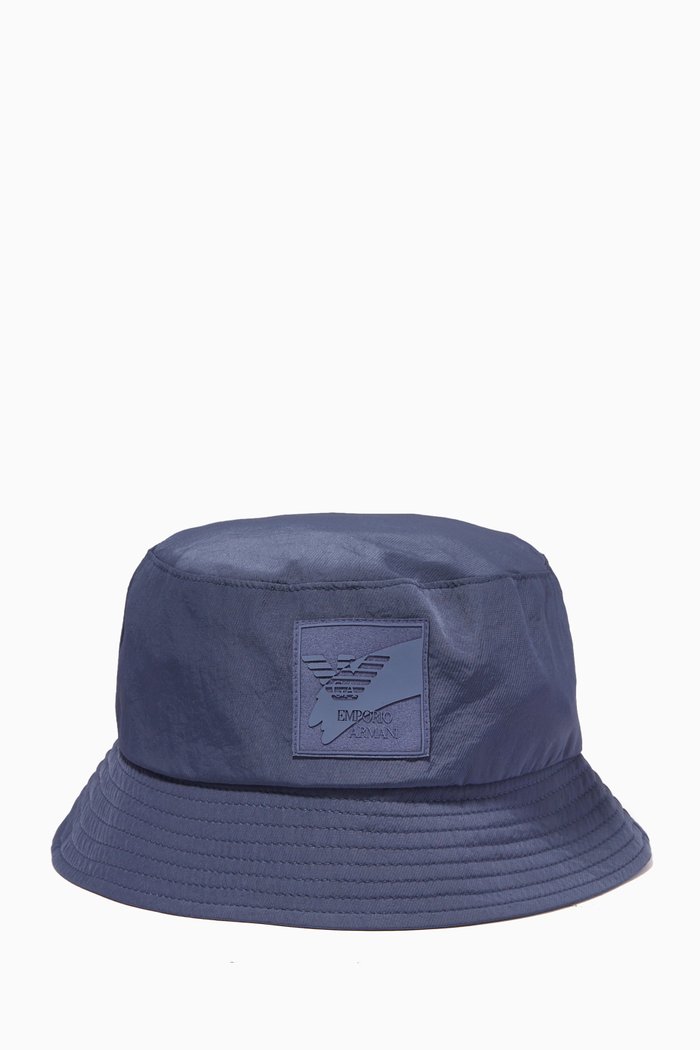 

EA Logo Bucket Hat in Gabardine, Blue