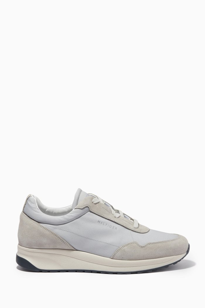 Elevated Sneakers in Suede & Recycled Polyester, Grey