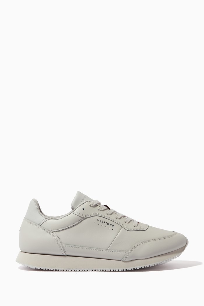 

Runner Low-top Sneakers in Leather, Grey
