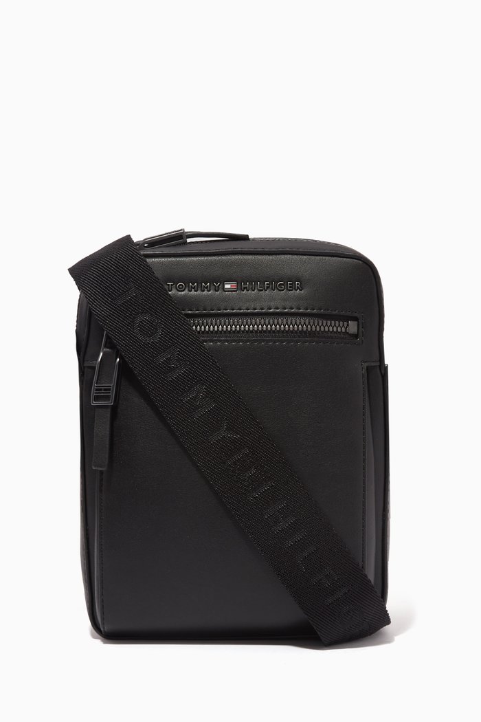 

TH Cactus Mini Reporter Bag in Faux Leather, Black