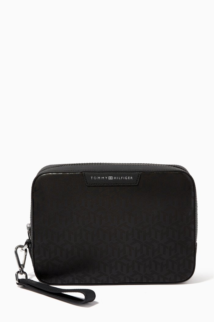 

TH Business Washbag in Leather, Black