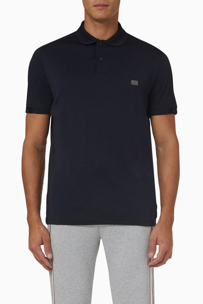 

Tech Essentials Polo Shirt in Cotton, Blue