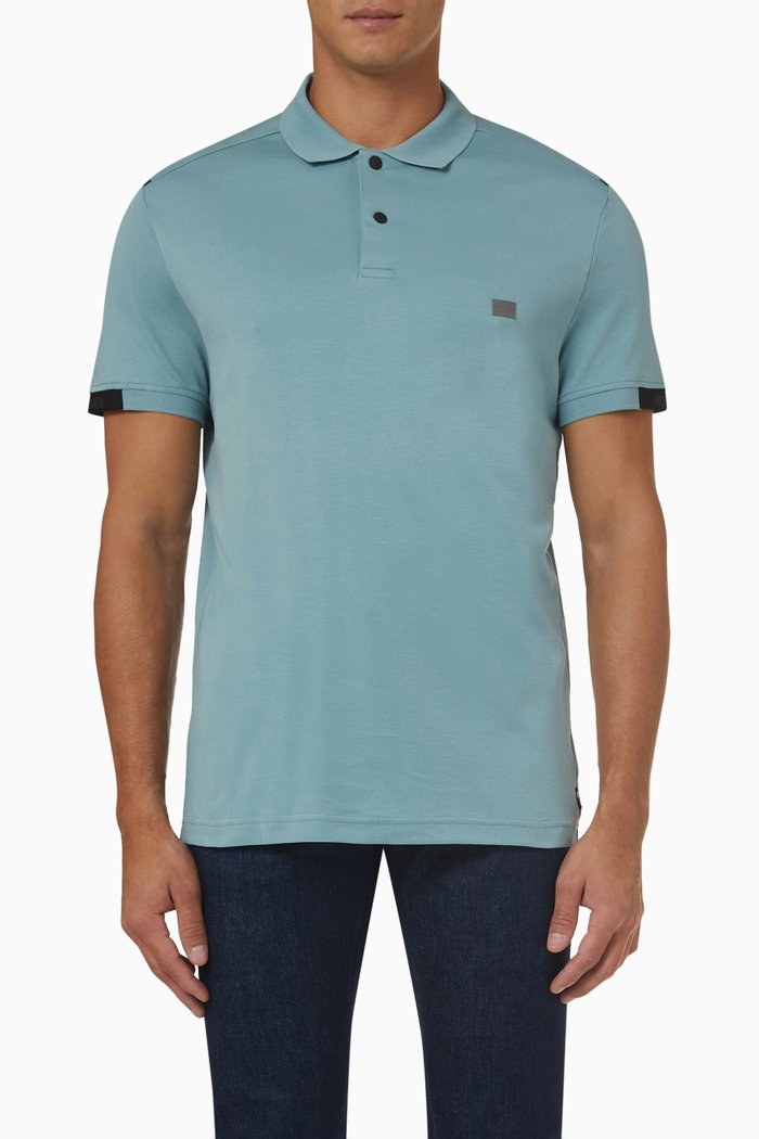 

Tech Essentials Polo Shirt in Cotton, Blue