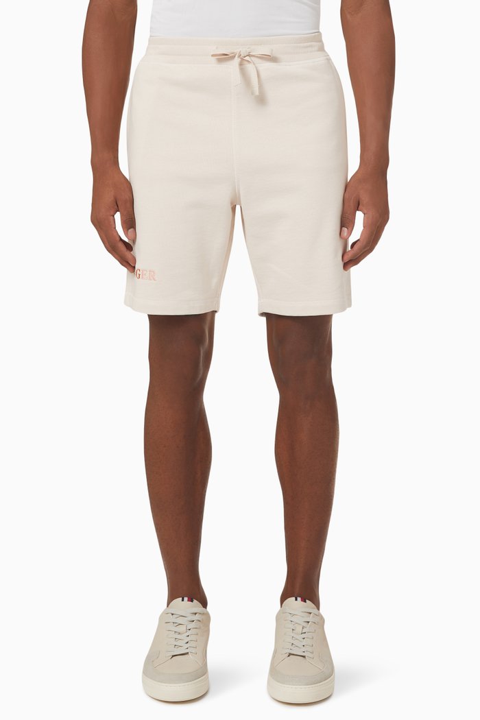 Logo Sweatshorts in Organic Cotton, Neutral