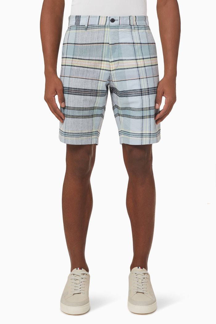 

Harlem Madras Check Shorts in Cotton & Linen, Multicolour