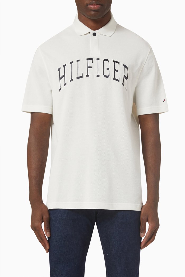 Varsity Polo Shirt in Cotton, Neutral