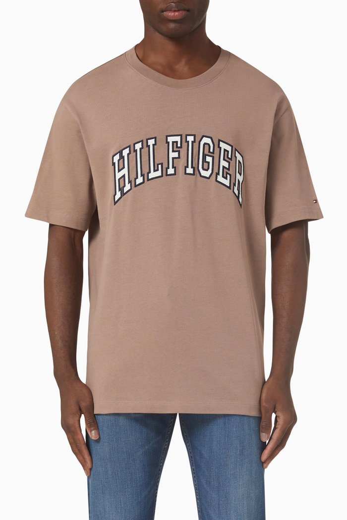 

Logo Arch T-shirt in Cotton, Brown
