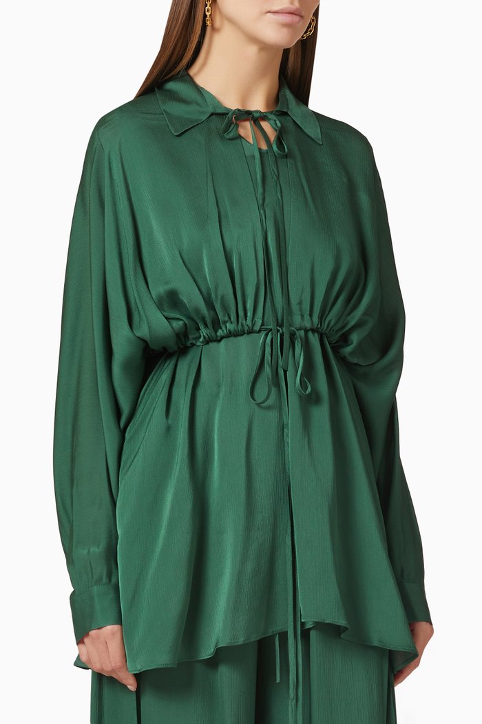 

Pleated Blouse, Green