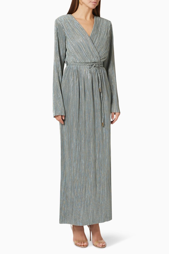 

Pleated Maxi Dress, Green