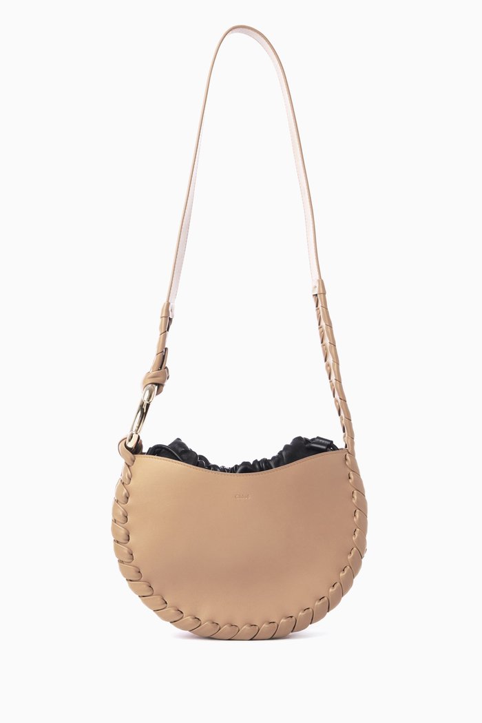 

Mate Small Hobo Shoulder Bag in Smooth Calfskin, Neutral