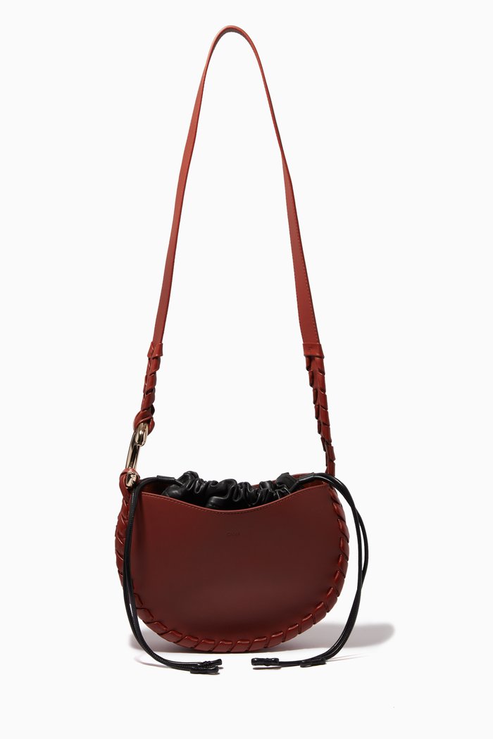 

Mate Small Hobo Shoulder Bag in Smooth Calfskin, Brown