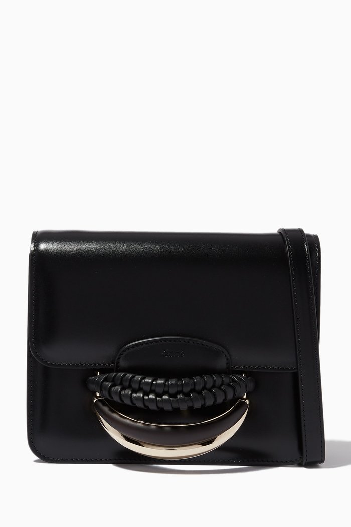 

Kattie Small Crossbody Bag in Calf Leather, Black