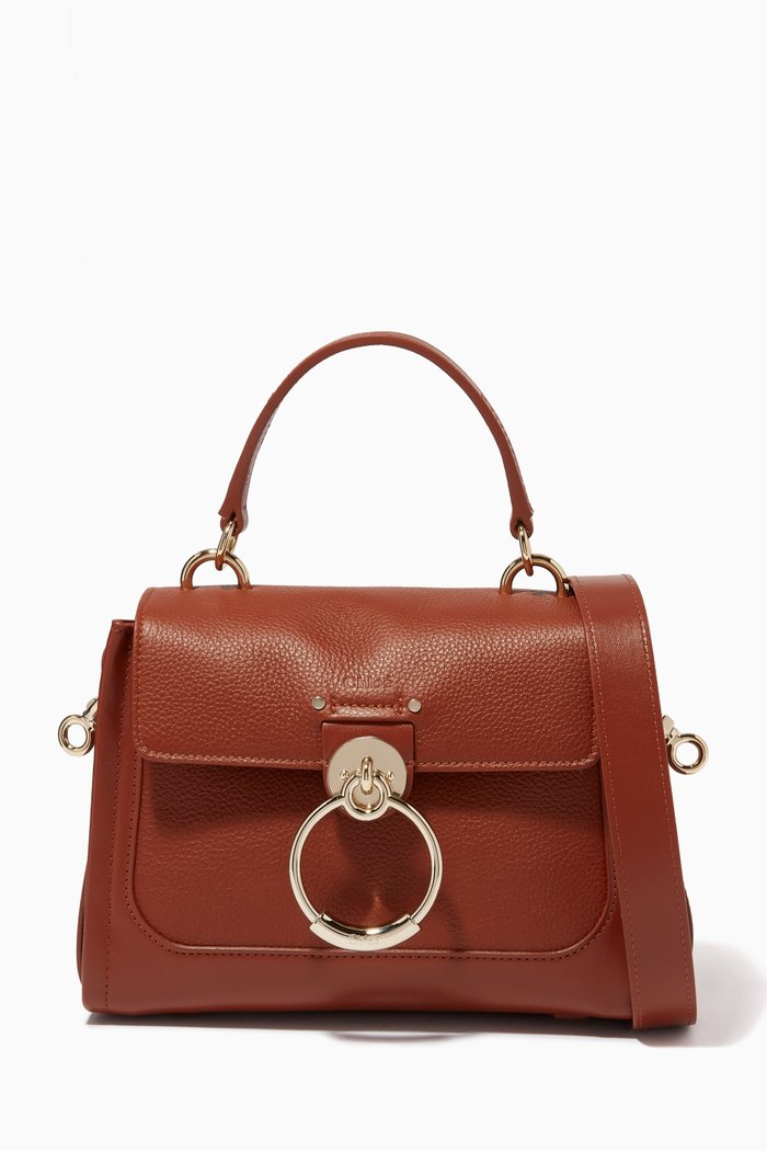 

Mini Tess Day Bag in Grained Calfskin, Brown