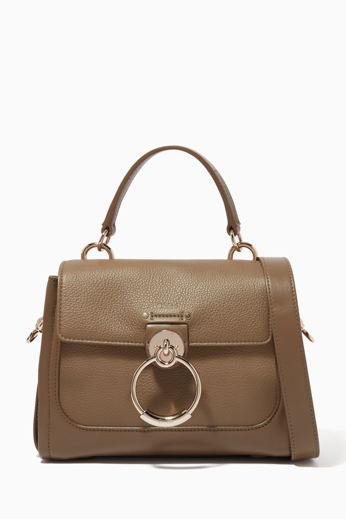 

Mini Tess Day Bag in Grained Calfskin, Brown