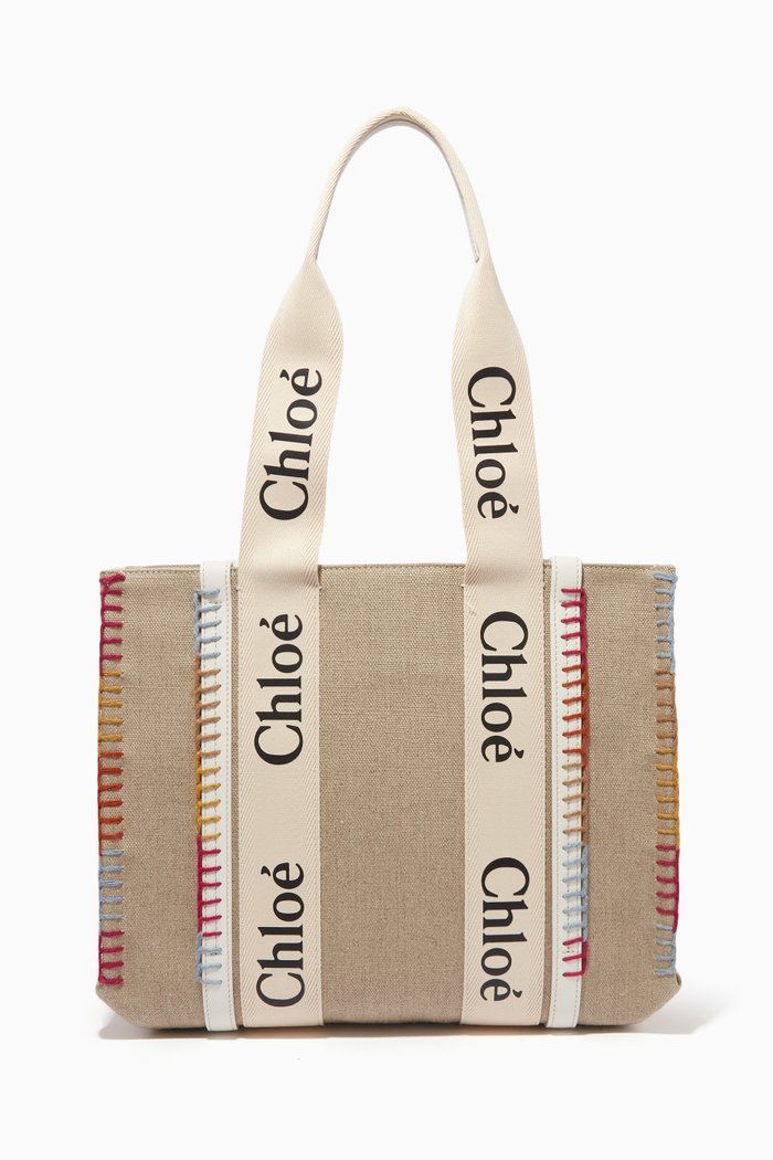 

Woody Medium Tote Bag in Recycled Wool, White