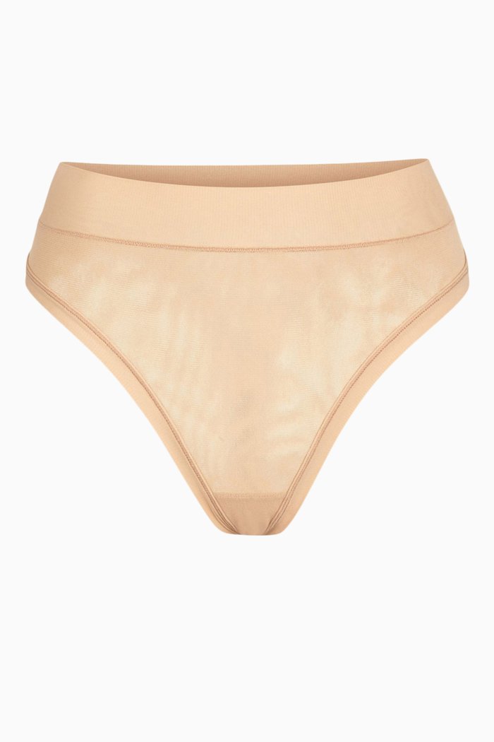 

Summer Mesh Mid Waist Thong, Grey