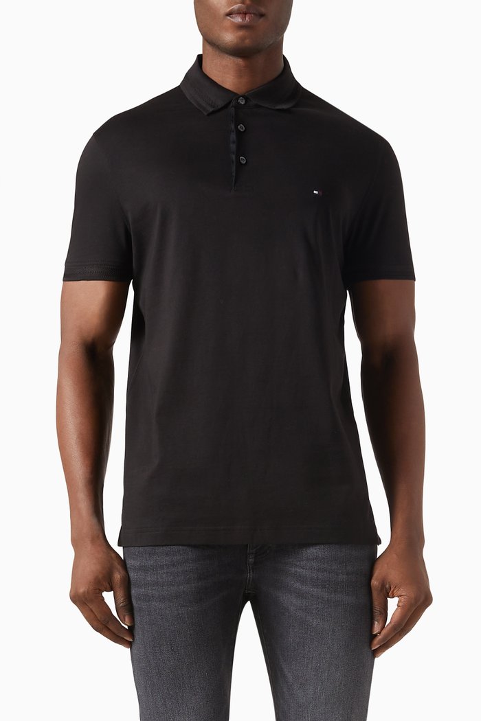 

Polo Shirt in Organic Cotton, Black