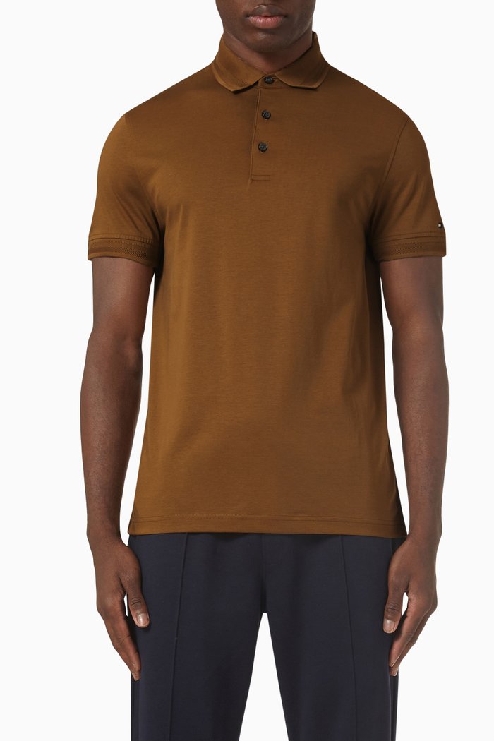 

Polo Shirt in Organic Cotton, Brown