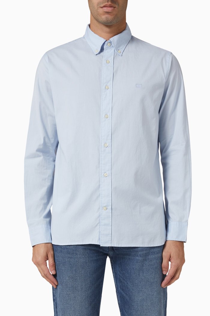 Natural Soft Shirt in Poplin, Blue
