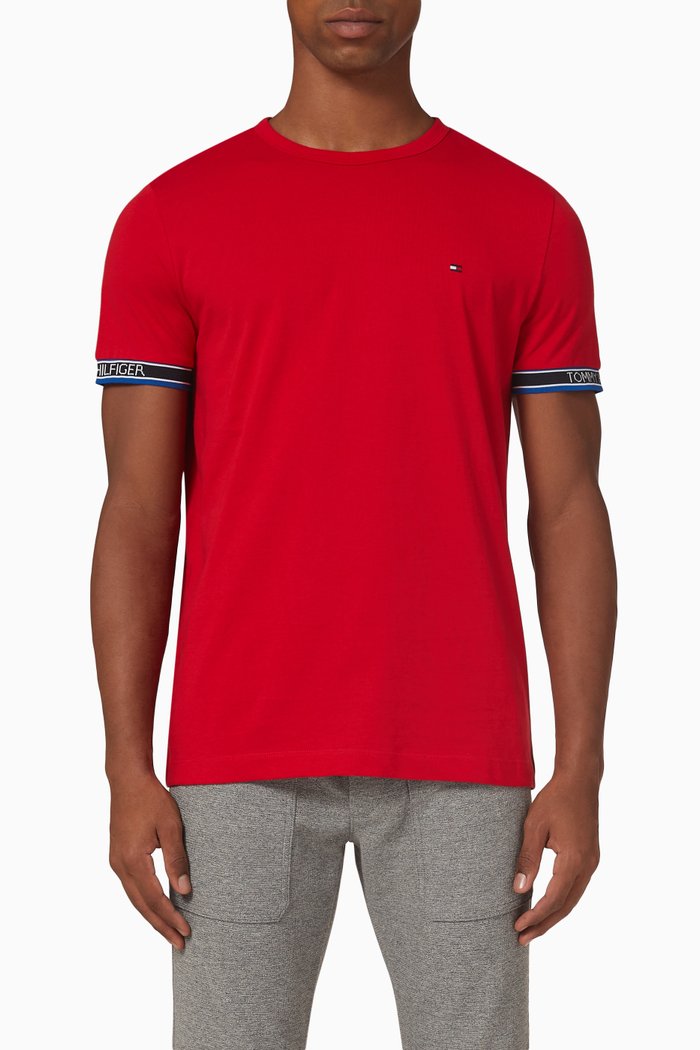 

Signature Cuffs T-shirt in Organic Cotton, Red