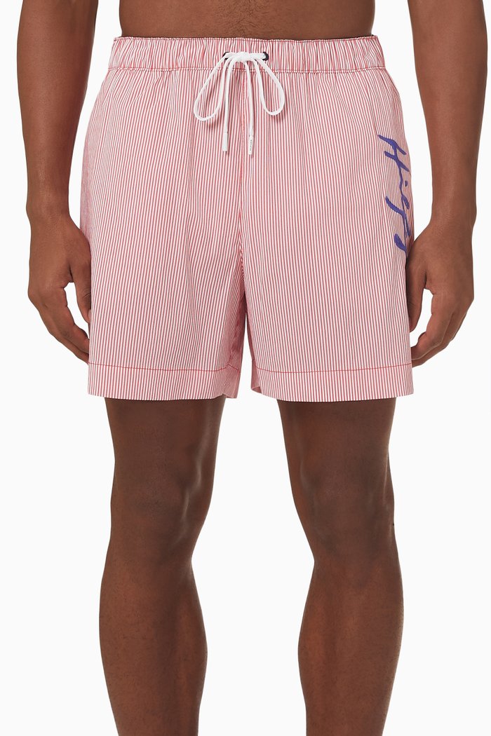 

Logo Twist Swim Shorts in Cotton, Red