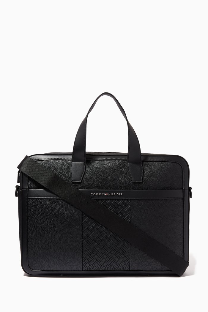 

TH Central Laptop Bag in PU Leather, Black