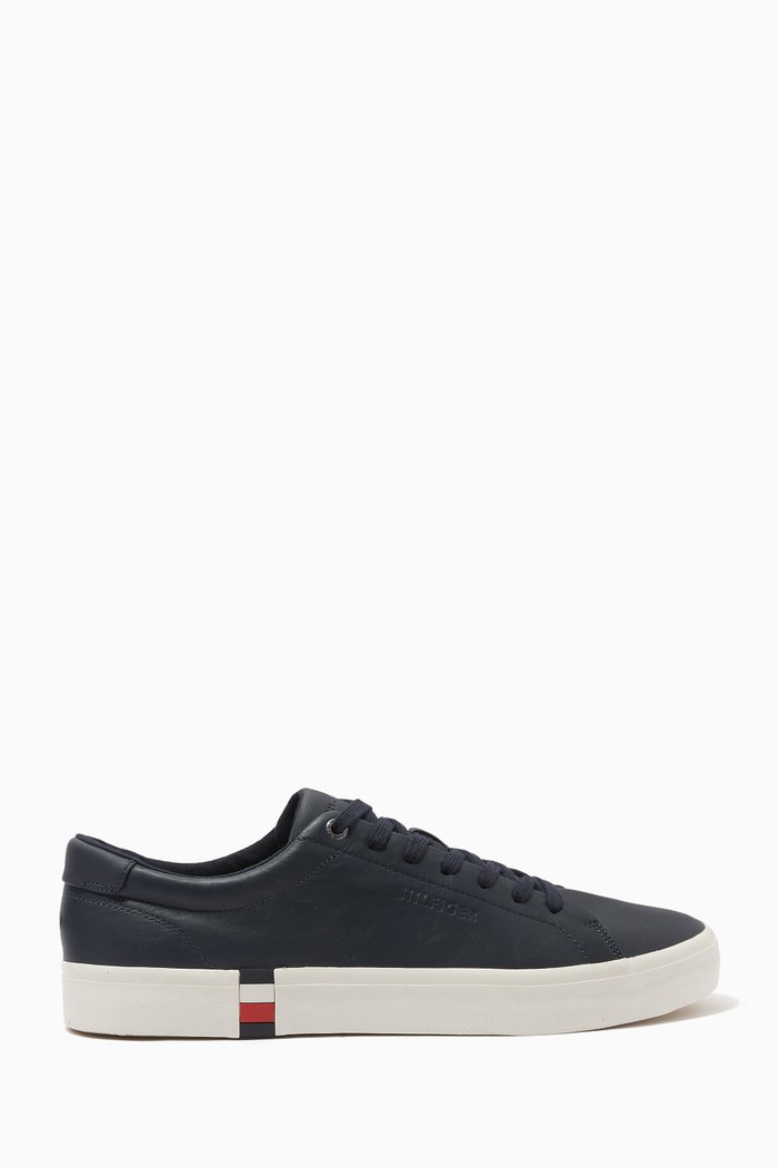 

Modern Signature Sneaker in Leather, Blue