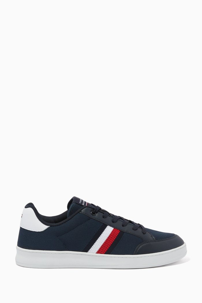 

Retro Cupsole Low-top Sneakers in Textile-knit, Blue