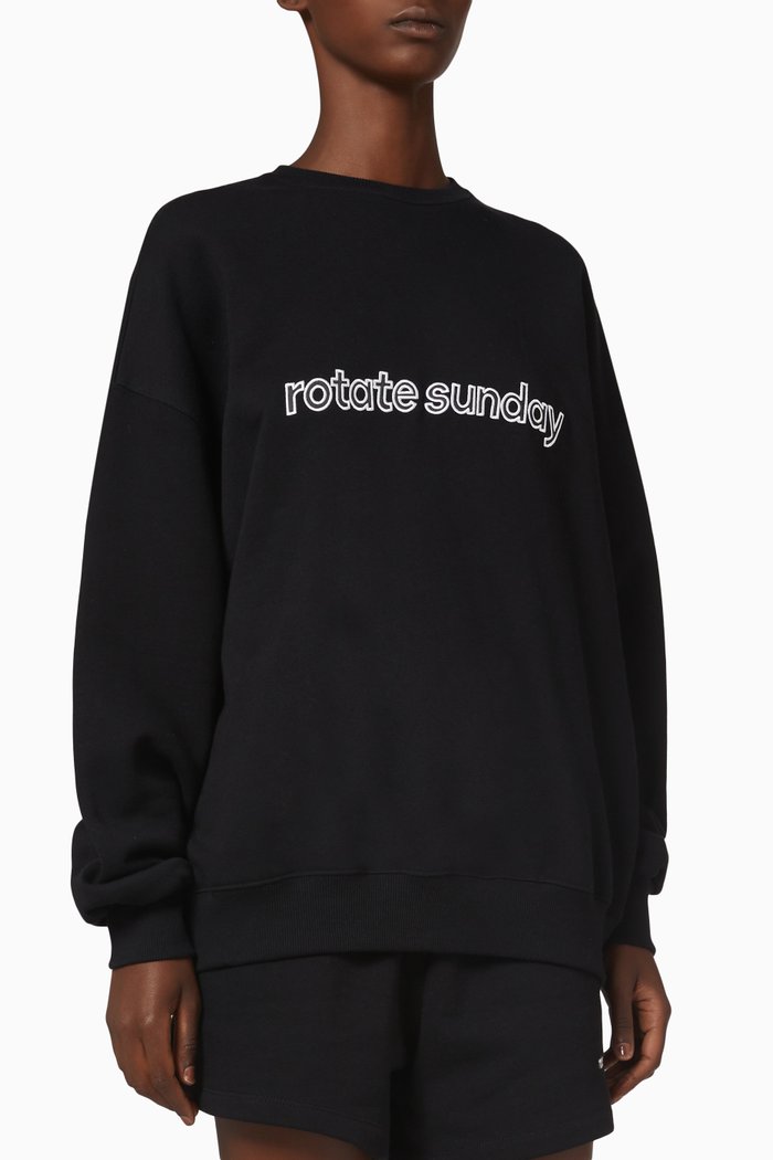 

Iris Crewneck Sweatshirt in Organic Cotton, Black