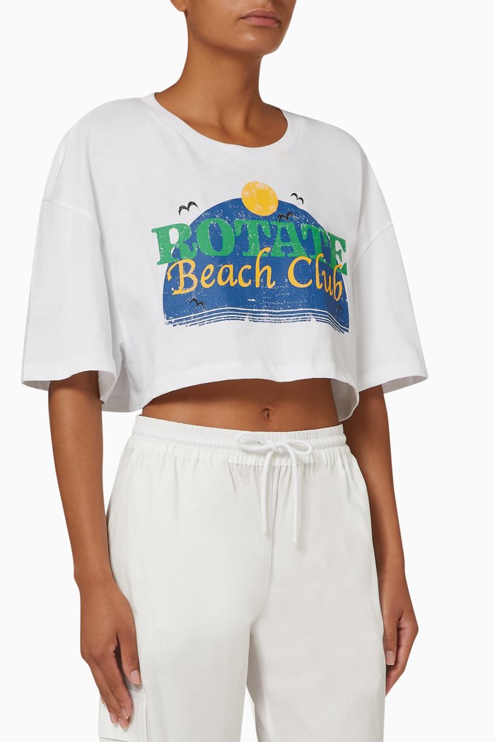 

Tyra Logo Crop T-shirt in Organic Cotton, White