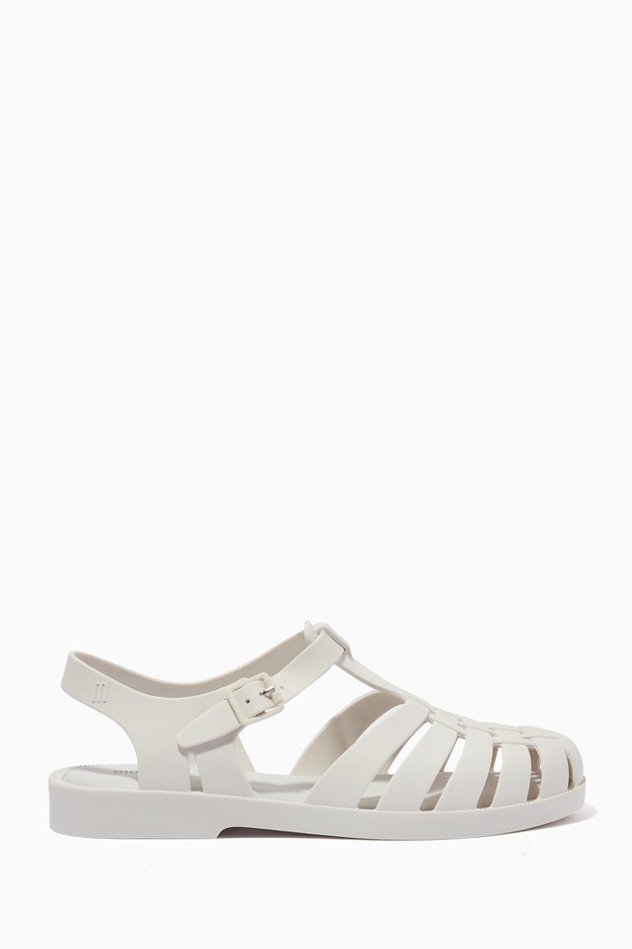

Possession Matte Flat Sandals in Melflex™, White