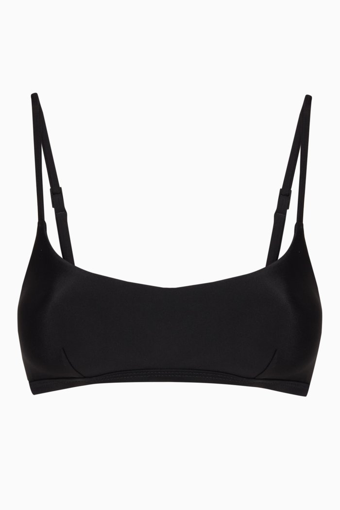 The Crop Top in Recycled Nylon, Black
