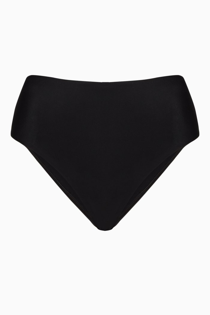 The High Waist Brief in Recycled Nylon, Black