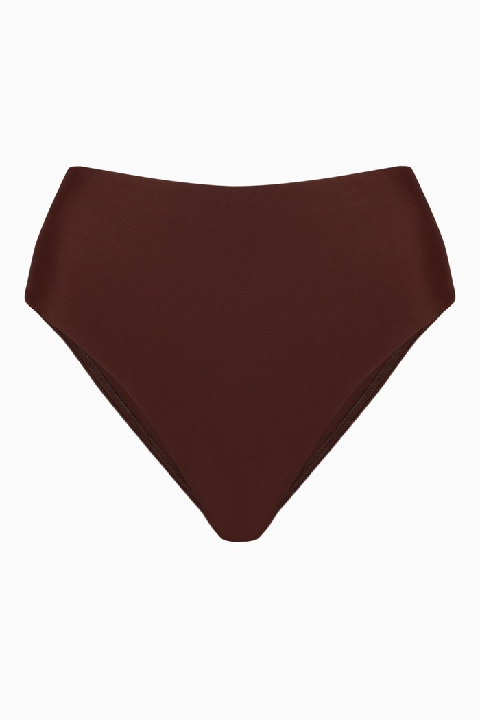 

The High Waist Brief in Recycled Nylon, Brown