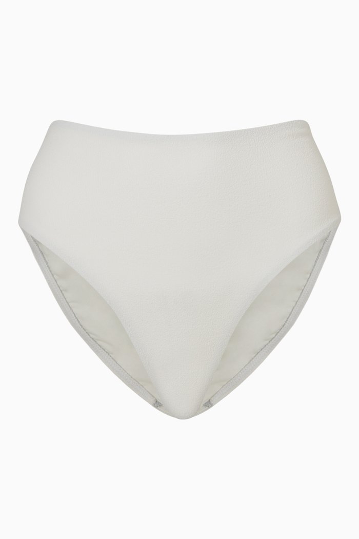 

High-waist Bikini Briefs in Recycled Nylon, White