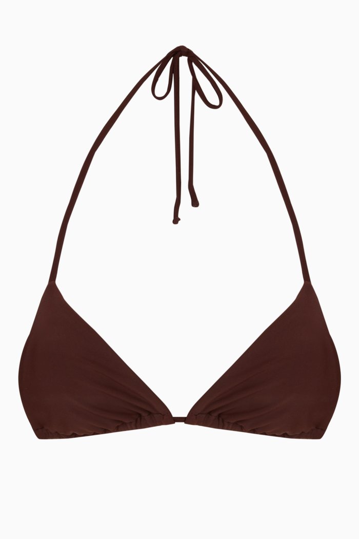 

The String Triangle Top in Recycled Nylon, Brown