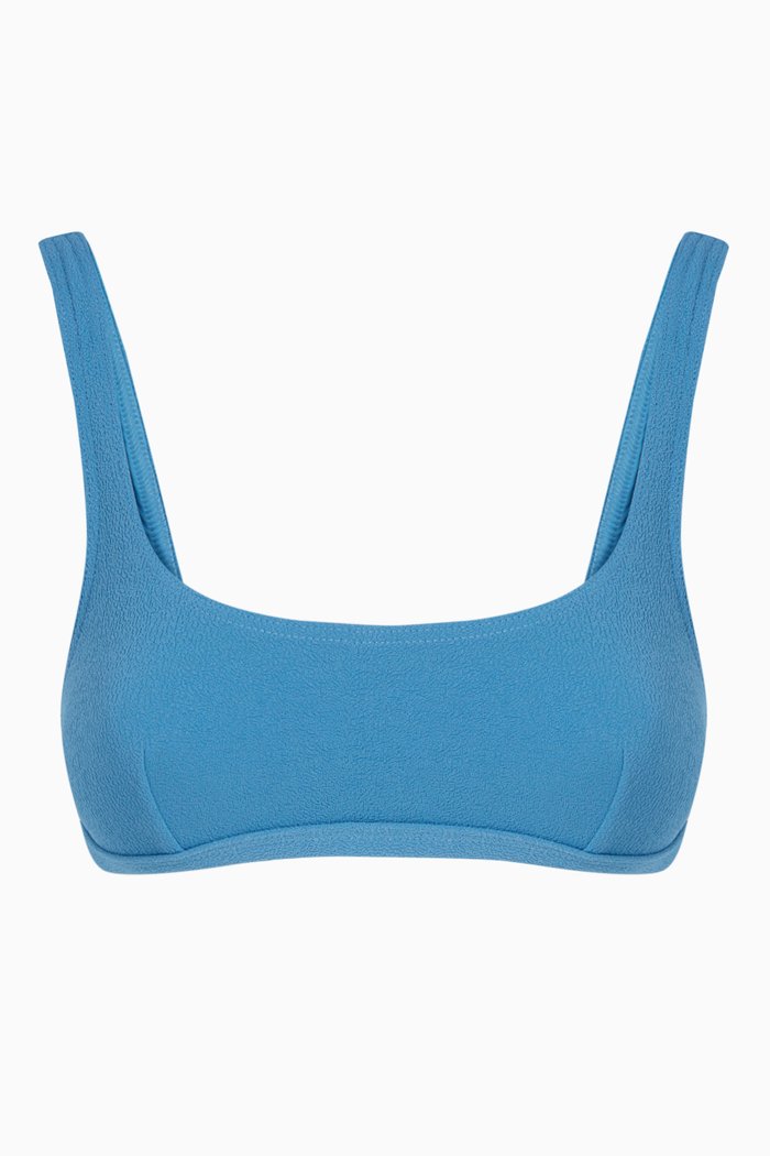 

The Nineties Crop Top in Recycled Nylon, Blue