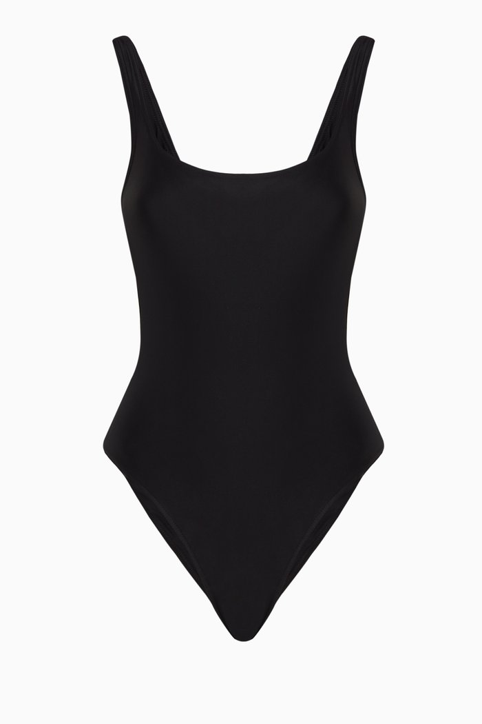 

Nineties Maillot in Recycled Nylon, Black