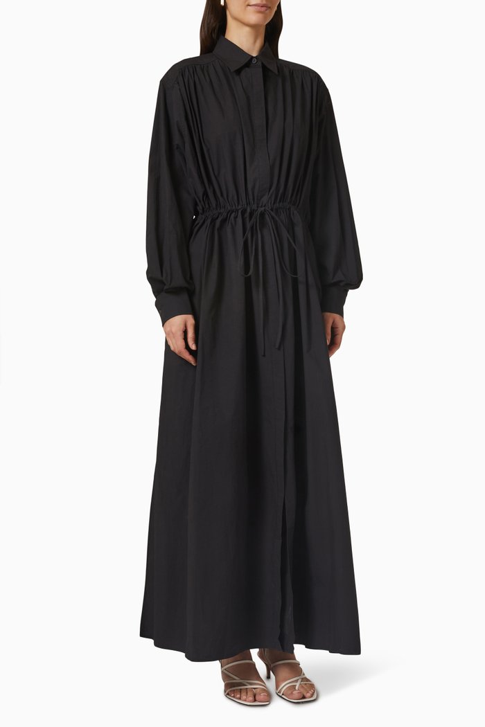 

Shirt Dress in Organic Cotton, Black