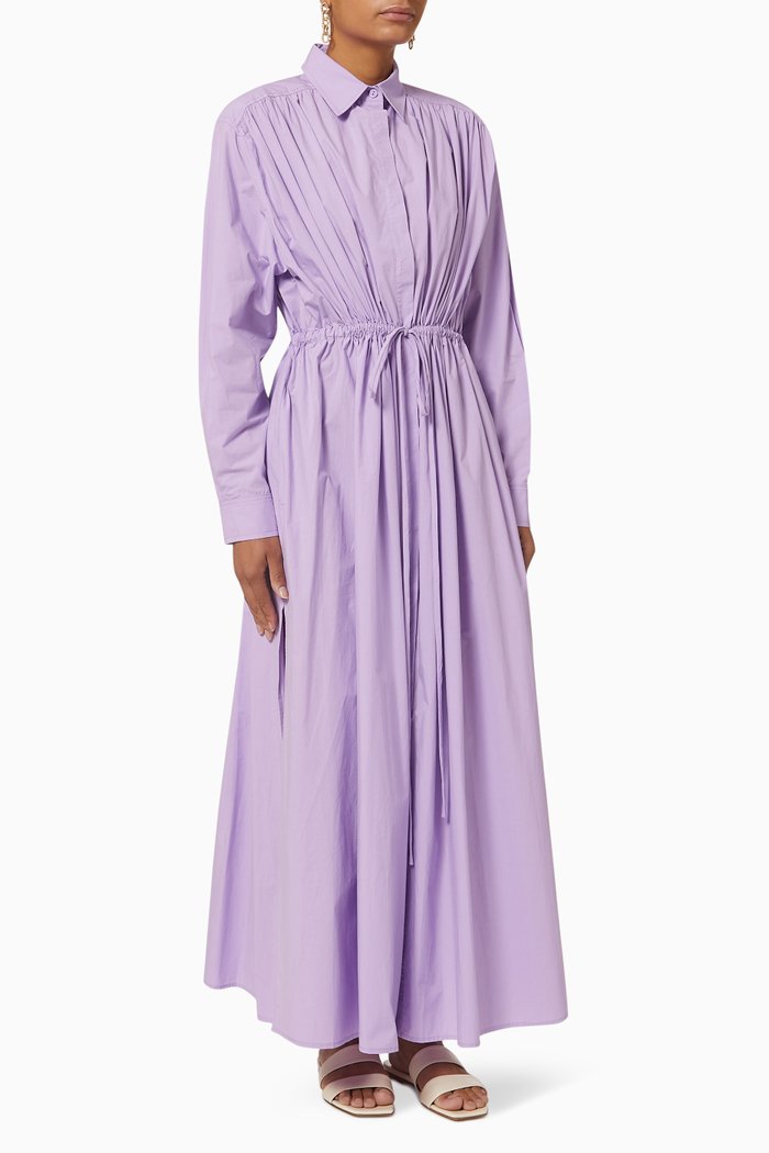 

Shirt Dress in Organic Cotton, Purple
