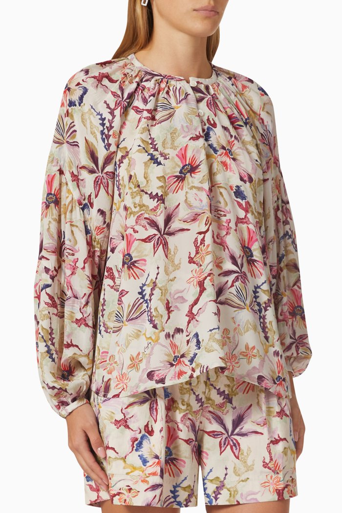 

Ivy Blouse in Silk Crepe, Pink